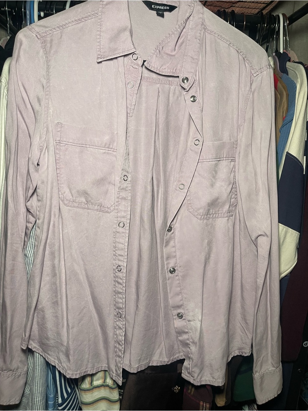 Express Lavender Button-Down Shirt